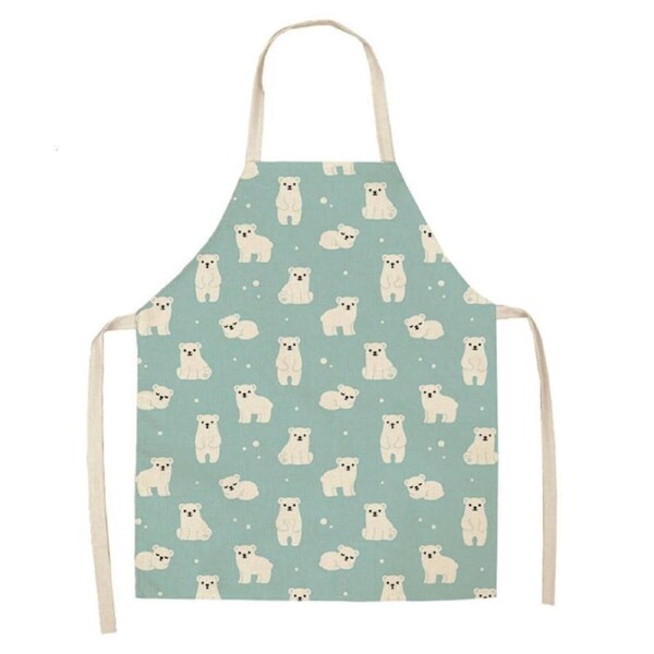 Nevenka Animal Print Linen Apron for Cooking Gardenin-A22 55X68CM