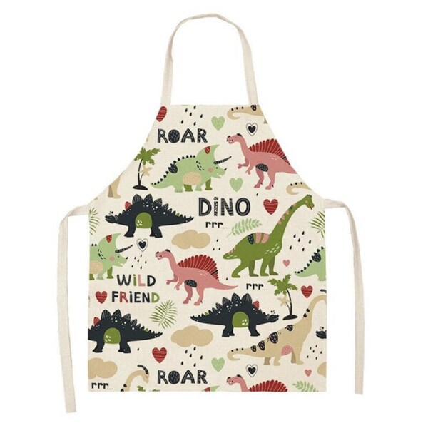 Nevenka Parent-child Dinosaur Print Apron for Cooking Gardening-A11 55X68CM