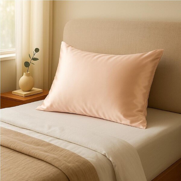 Royal Comfort Pure Silk Pillow Case 100% Mulberry Silk Hypoallergenic Pillowcase Champagne Pink