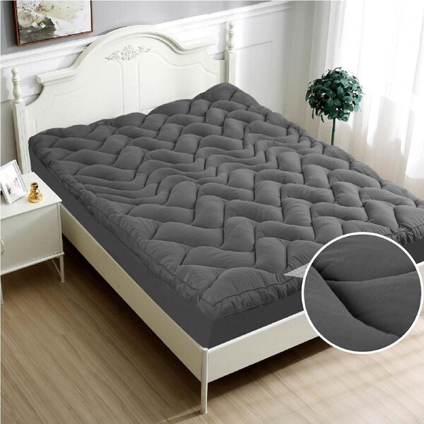 Ramesses 1000GSM Charcoal Mattress Topper King Single