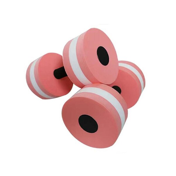 2Pcs EVA Foam Dumbbell Water Pool Weight Aerobics Medium Aquatic Barbell Fitness (4 Colours) Pink