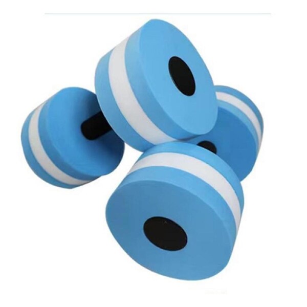 2Pcs EVA Foam Dumbbell Water Pool Weight Aerobics Medium Aquatic Barbell Fitness (4 Colours) Blue
