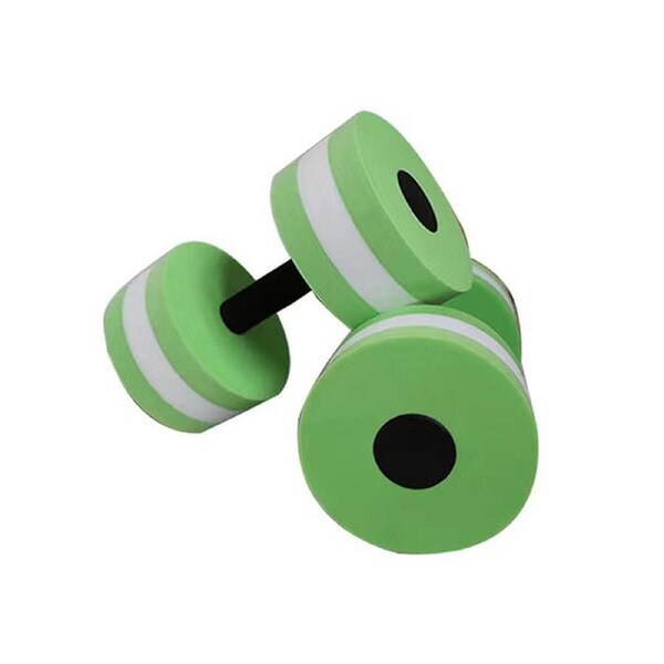 2Pcs EVA Foam Dumbbell Water Pool Weight Aerobics Medium Aquatic Barbell Fitness (4 Colours) Green