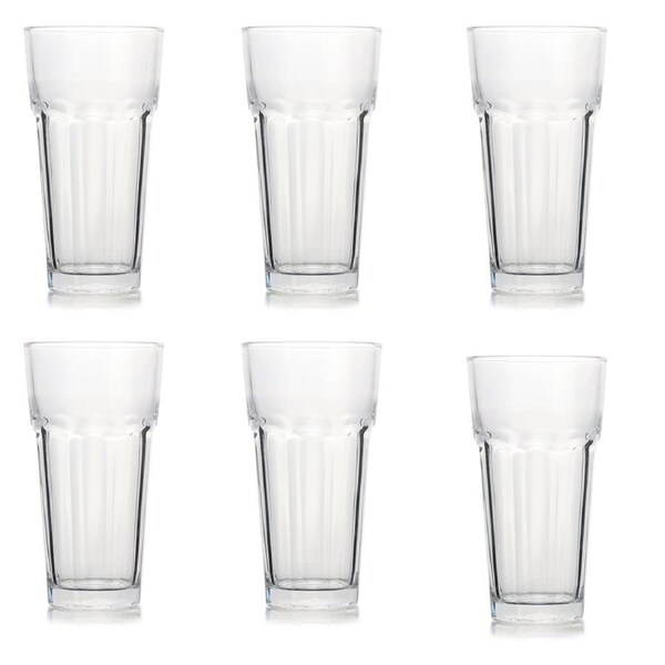 6Pcs Highball Drinking Glasses Tall Collins Glasses Hot Cold Beverage Tumblers