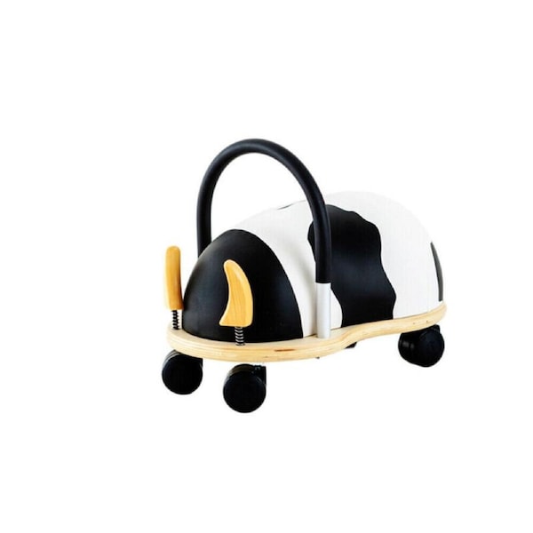Wheely Bug 38cm Small Cow Wooden Ride On Kids/Children Play Toy 12m+ White/Black