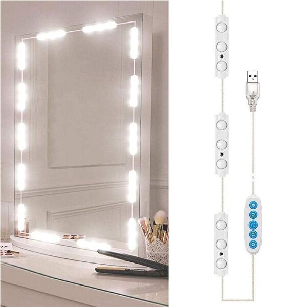 LED Vanity Mirror Lights, Hollywood Style Vanity Make Up Light, Dimmable Color and Brightness Lighting Fixture Strip, for Makeup Vanity Table & Bathroom Mirror, Mirror Not Included