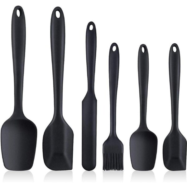 6 Pieces Silicone Spatula Set, Food Grade Silicone Spatulas, Rubber Spatulas Heat Resistant, Non-Stick Rubber Spatula Kitchen Utensils for Cooking, Baking, Mixing Flexible, BPA-Free, Dishwasher Safe