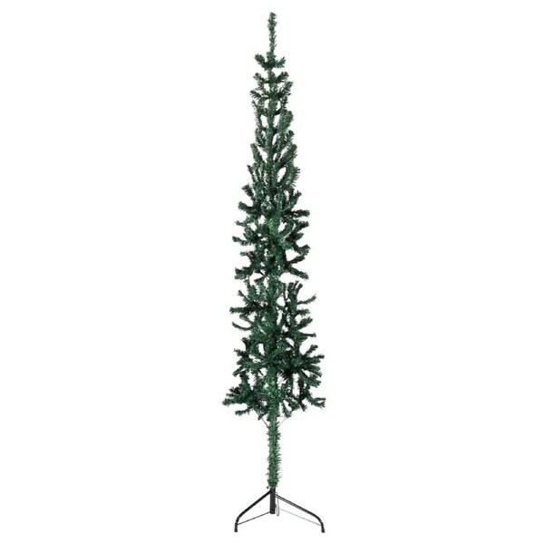 Artificial Slim Half Christmas Tree Xmas Decorations Decor with Stand 180x49cm