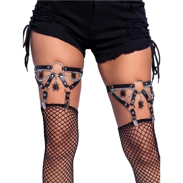 Spider Thigh High Garters