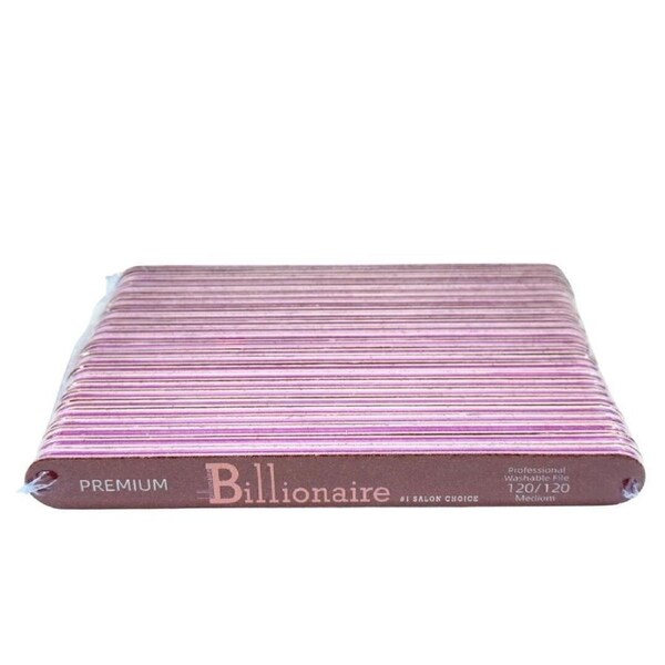 Billionaire - Nail Files Premium Buffer Red Straight Medium 120/120 Grit 25 pcs