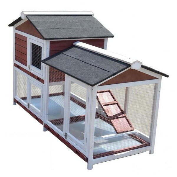 YES4PETS Double Storey XL Rabbit Hutch Guinea Pig Cat Cage Ferret Cage 160x71x99cm