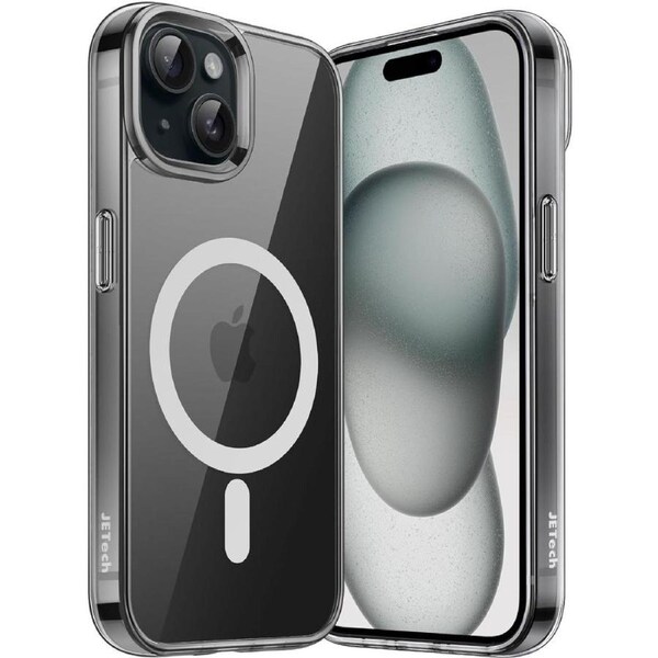 JETech Magnetic Case for iPhone 15 6.1-Inch Compatible with MagSafe Wireless Charging, Shockproof Phone Bumper Cover, Anti-Scratch Clear Back