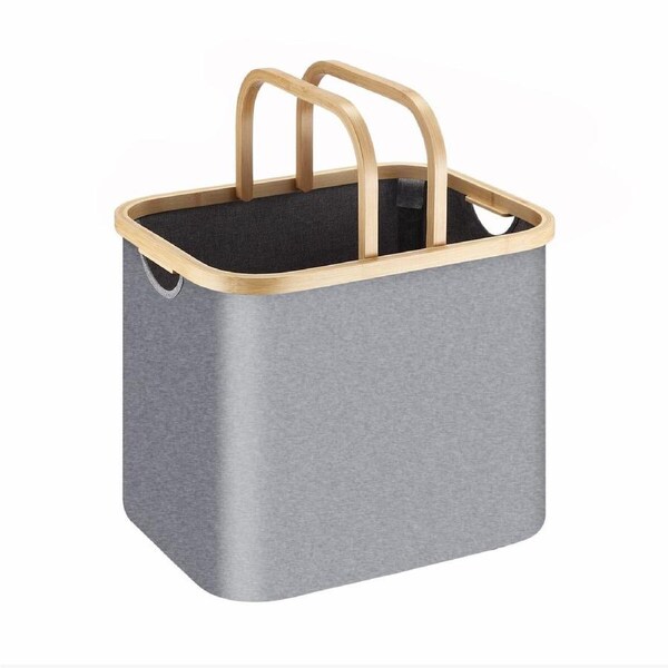 Laundry Basket Collapsible Large Washing Clothes Carrier Hamper Bathroom Organizer Foldable Toys Storage Bin with Handles 45L
