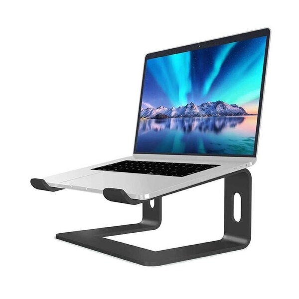 Nevenka Laptop Desk Stand Metal Holder for 10 to 15.6 Inches Macbook Notebook-Black L
