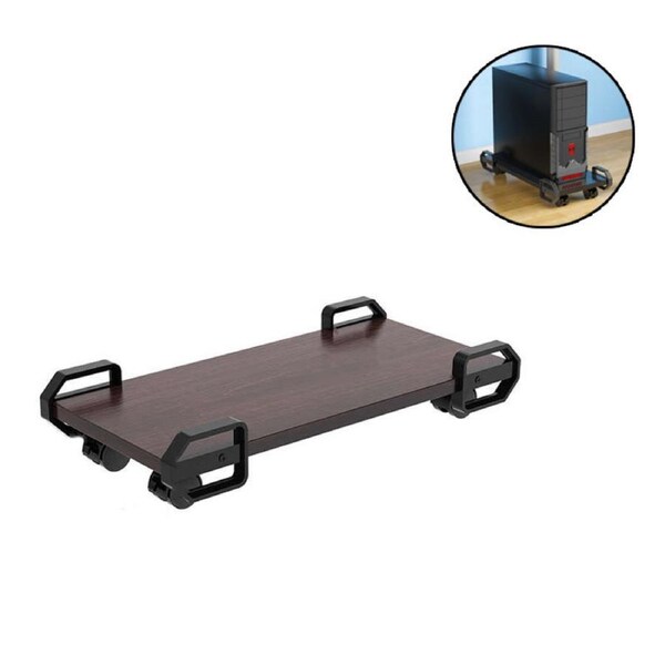 Nevenka CPU Stand Computer Tower Stand Holder with Locking Caster Wheels-Maple S