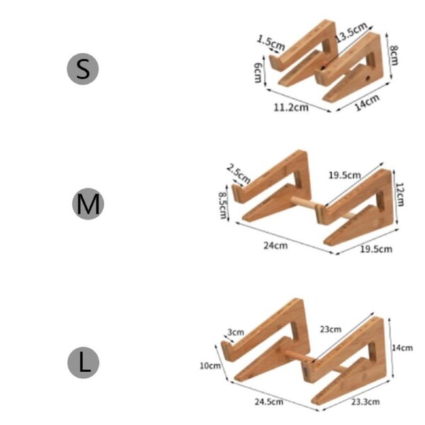 Nevenka Tablet Stand Holder Desktop Laptop Mount Stand-Bamboo S