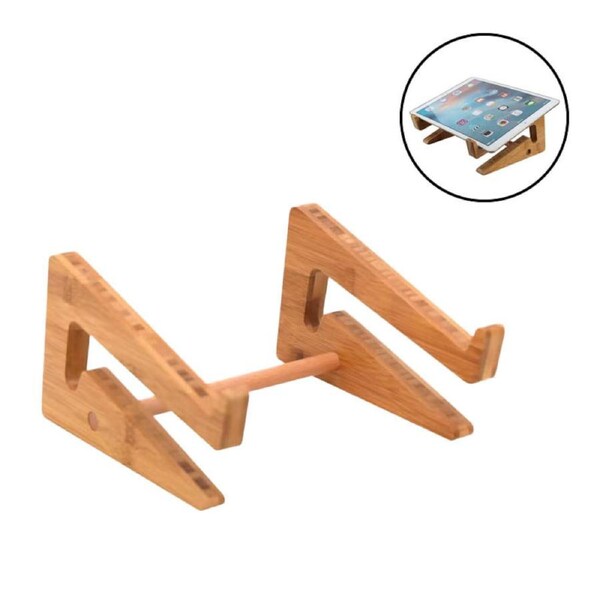 Nevenka Tablet Stand Holder Desktop Laptop Mount Stand-Bamboo L