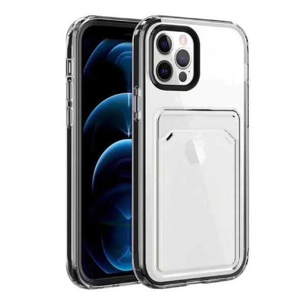 Nevenka Clear Card Case Slim Fit Protective Soft TPU Case with Card Holder for iPhone 13/13Pro/Pro Max-Black iPhone13ProMax
