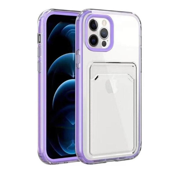 Nevenka Clear Card Case Slim Fit Protective Soft TPU Case with Card Holder for iPhone 13/13Pro/Pro Max-Purple iPhone13Pro