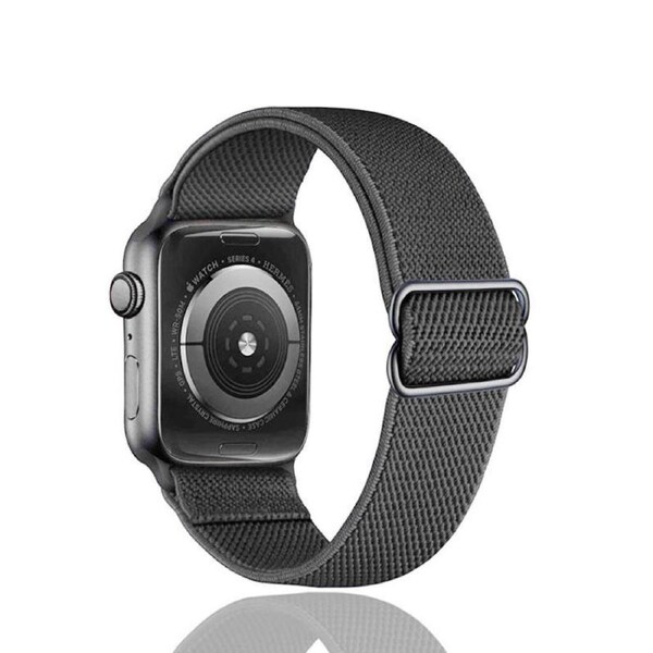 Nevenka Stretchy Solo Loop Strap 38/40/41mm 42/44/45mm Adjustable Elastics Weave Strap for iWatch Series7/6/5/4/3/2/1 SE-Black 38/40/41mm