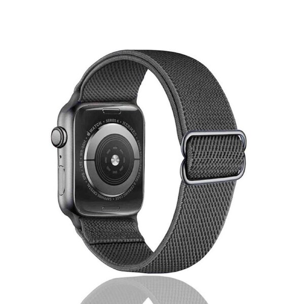 Nevenka Stretchy Solo Loop Strap 38/40/41mm 42/44/45mm Adjustable Elastics Weave Strap for iWatch Series7/6/5/4/3/2/1 SE-Black 42/44/45mm
