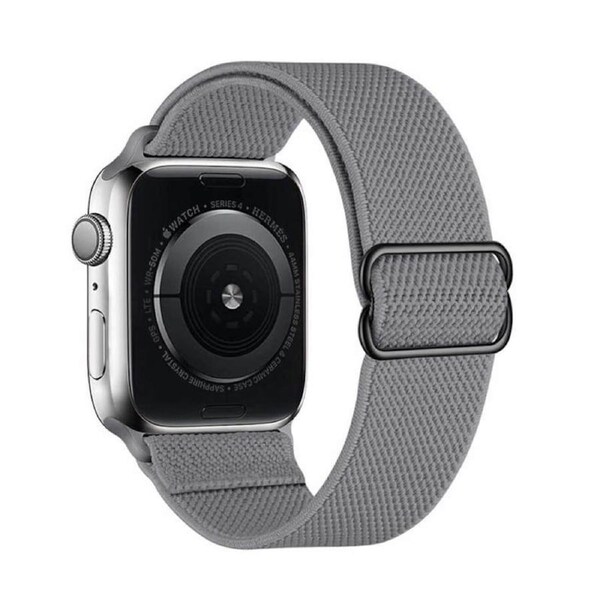 Nevenka Stretchy Solo Loop Strap 38/40/41mm 42/44/45mm Adjustable Elastics Weave Strap for iWatch Series7/6/5/4/3/2/1 SE-Gray 38/40/41mm