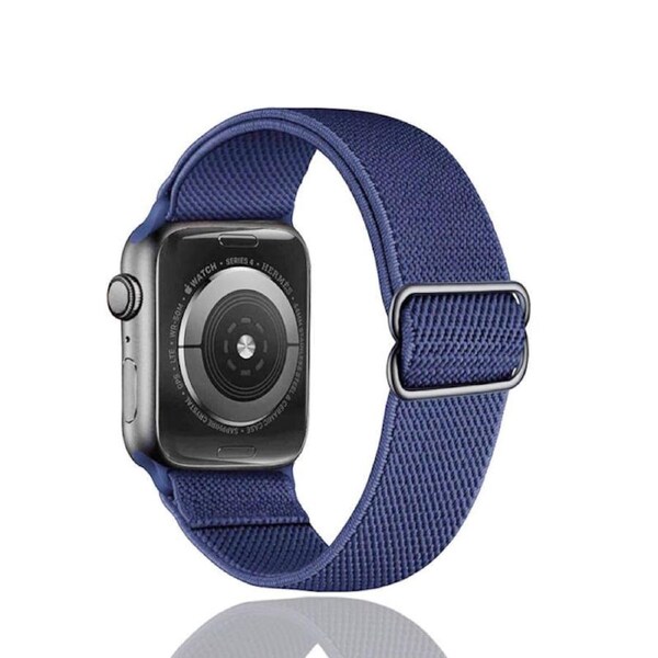 Nevenka Stretchy Solo Loop Strap 38/40/41mm 42/44/45mm Adjustable Elastics Weave Strap for iWatch Series7/6/5/4/3/2/1 SE-Blue 42/44/45mm