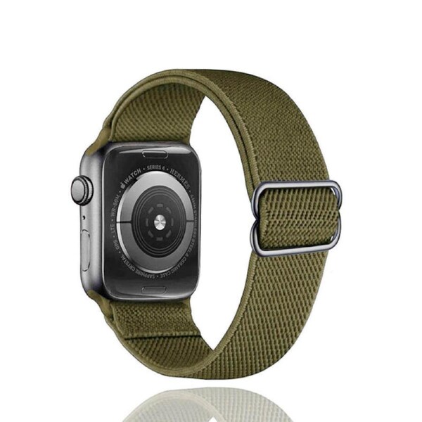 Nevenka Stretchy Solo Loop Strap 38/40/41mm 42/44/45mm Adjustable Elastics Weave Strap for iWatch Series7/6/5/4/3/2/1 SE-Olive Green 42/44/45mm