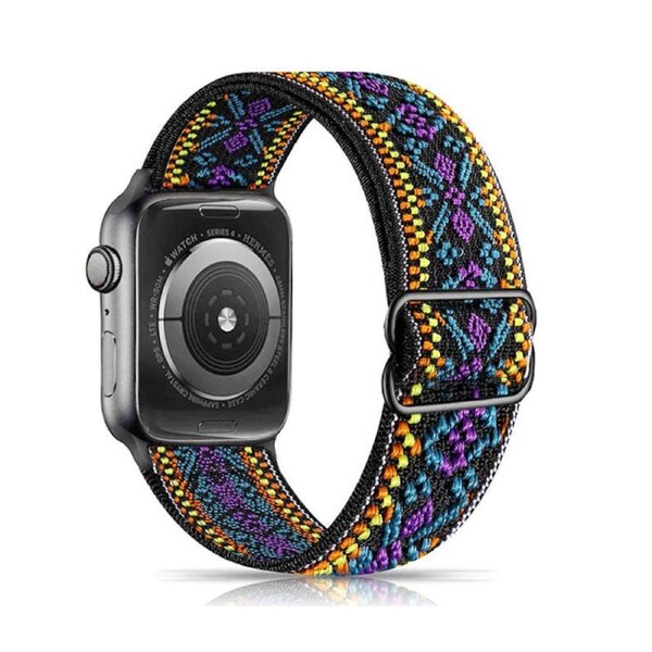 Nevenka Stretchy Solo Loop Strap 38/40/41mm 42/44/45mm Adjustable Elastics Weave Strap for iWatch Series7/6/5/4/3/2/1 SE-Folk Custom 42/44/45mm