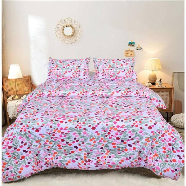 King Comforter Set with 2 Pillow Cases in Multi Floral