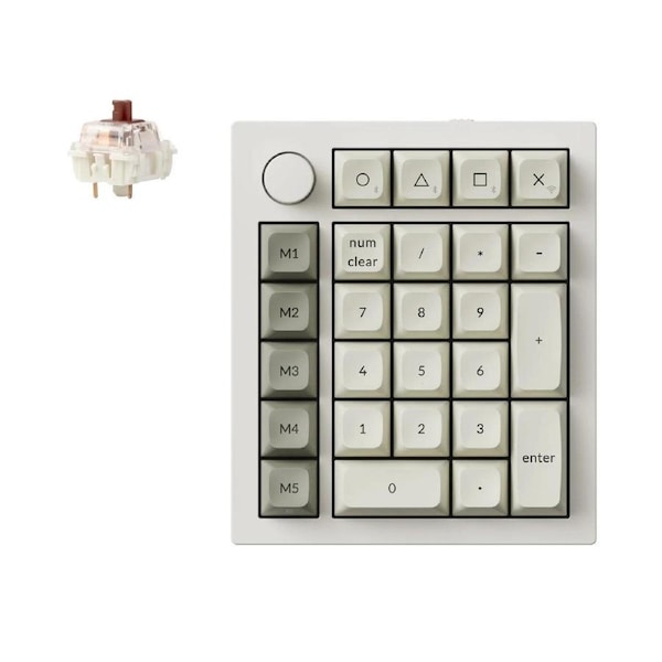 Keychron Q0 Max Wireless Number Pad (White) (Gateron Jupiter Brown Switches)
