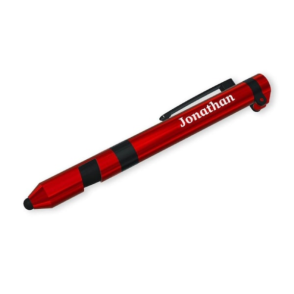 3pc Jonathan Multi Tool Pen 7 In 1 Functions w/ Torch/Screwdriver Red Case