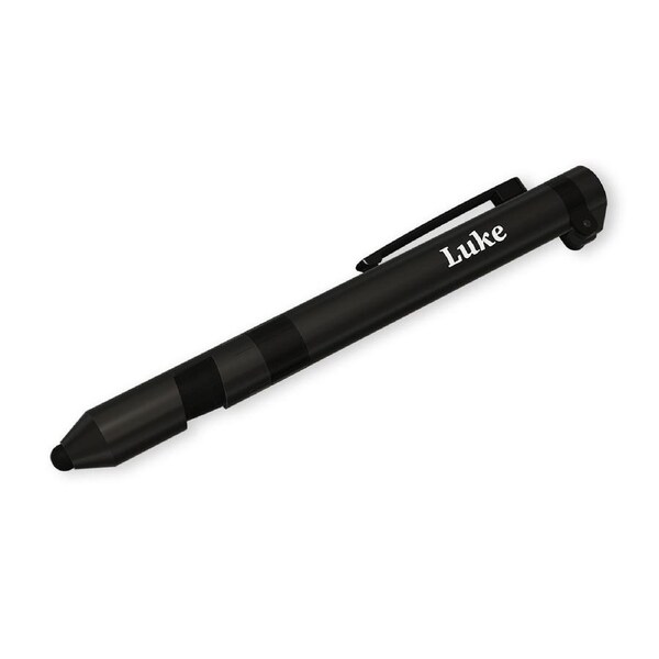 3pc Luke Multi Tool Pen 7 In 1 Functions w/ Compass/Phone Stand Black Case