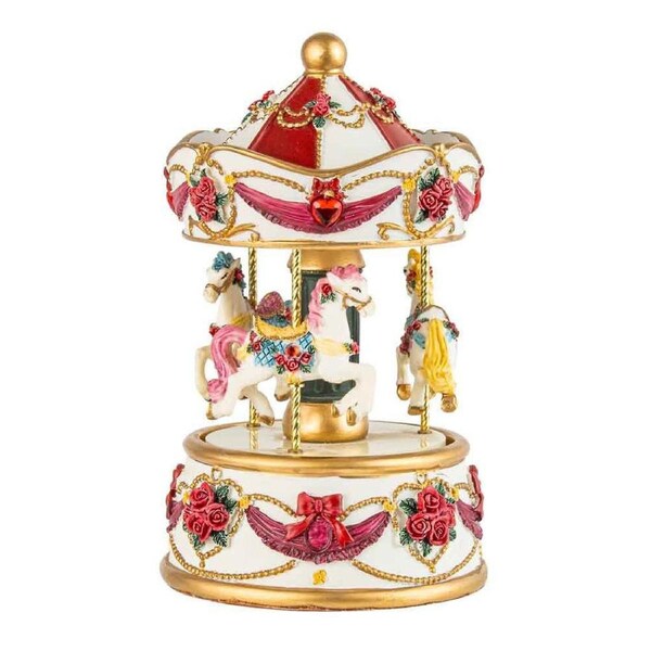 Led Bold & Pretty Carousel Homeware Musical Keepsake Nursery Gift Decor 15cm