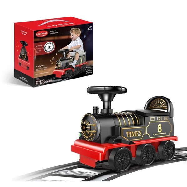 Kids Eelectric Ride On Train Toy Car With Track Toy 6 Wheels Extra Music 3-Color Light -2018C