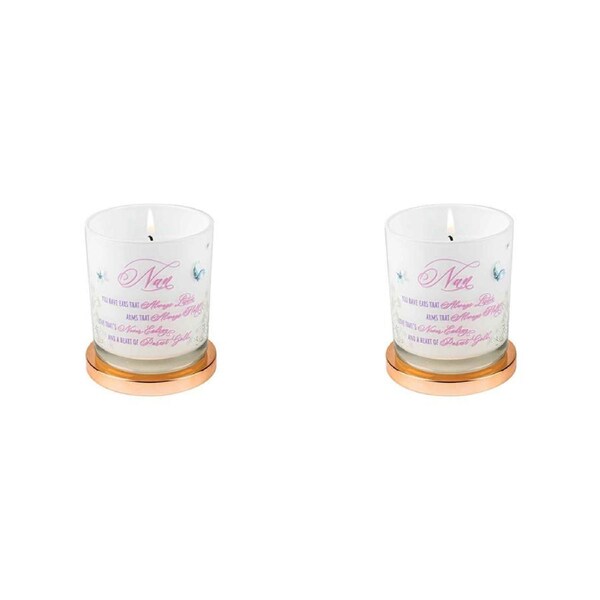 2x Nan Candle Vanilla Fragrance Smell 45hr Burn Time 9x8cm Keepsake Gift Set