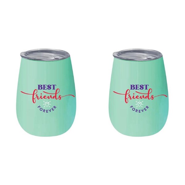 2x Best Friends Forever 360ml S/Steel Double Walled Tumbler Insulated Cup/Mug