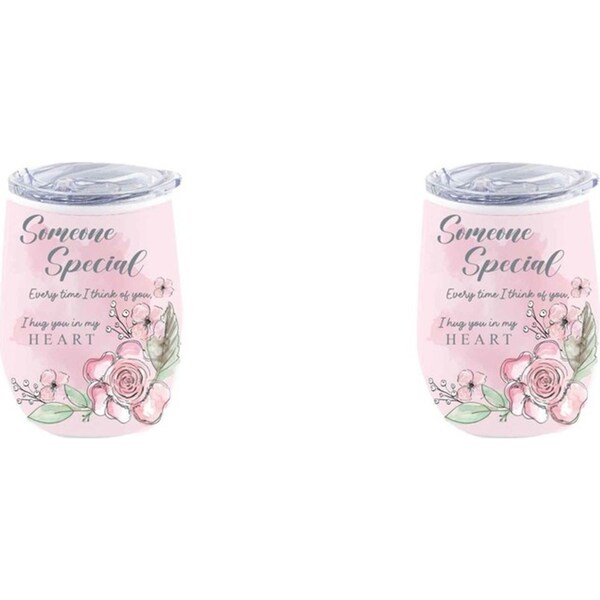 2x Someone Special 360ml S/Steel Double Walled Tumbler Insulated Cup/Mug Pink