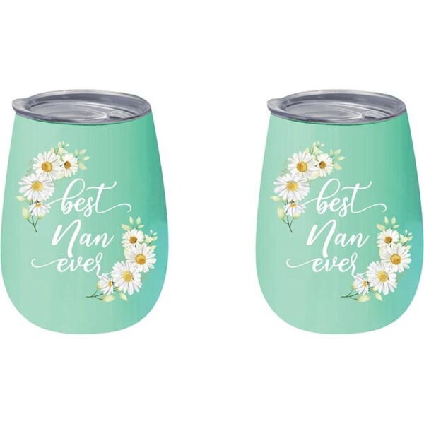 2x Best Nan Ever 360ml Stainless Steel Double Walled Tumbler Insulated Cup/Mug