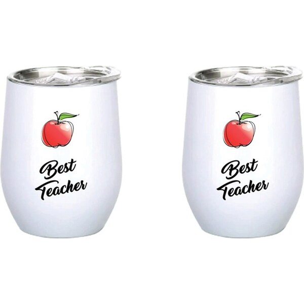4pc Best Teacher 360ml Stainless Steel Double Walled Tumbler Insulated Mug