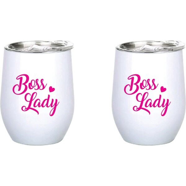 2x Boss Lady 360ml Stainless Steel Double Walled Travel Tumbler Insulated Mug