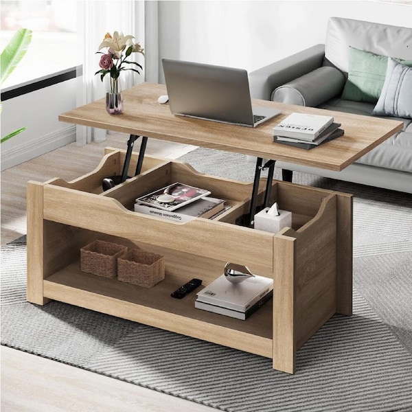 2-in-1 ALFORDSON Coffee Table Lift Up Top Oak