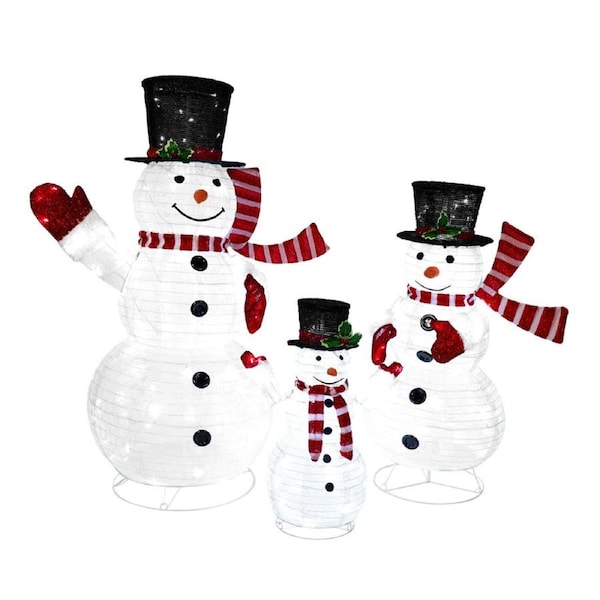 Festiva LED Motif Lights Christmas Lighted Snowman Family Xmas Decorations