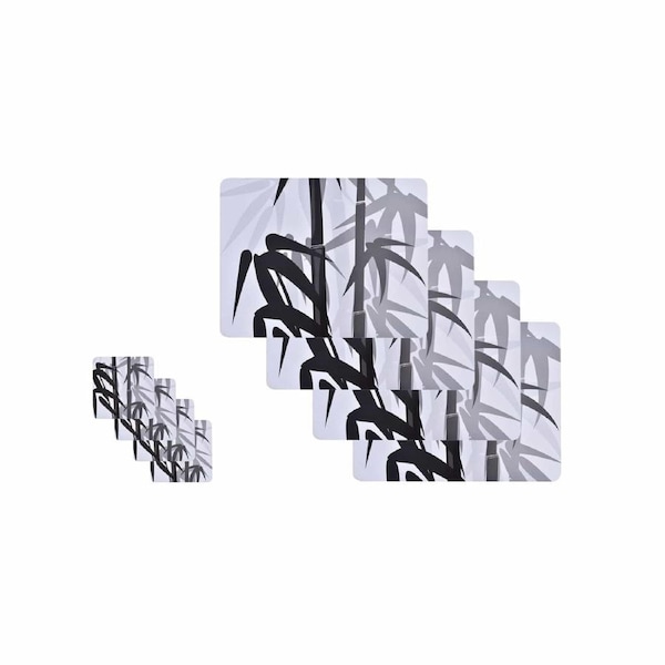 Clevinger 8 pcs MDF Placemats and Coasters Bamboo