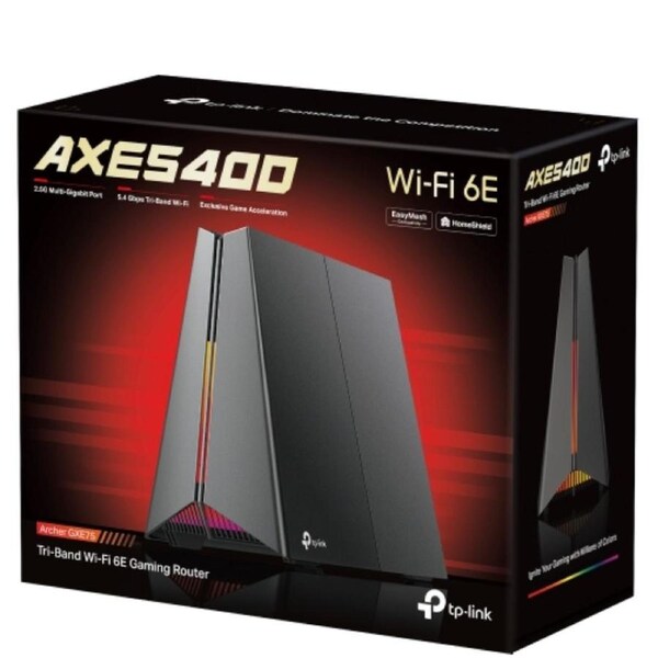 TP-Link Archer GXE75 AXE5400 Tri-Band Wi-Fi 6E Gaming Router, 574 Mbps at 2.4 GHz + 2402 Mbps at 5 GHz + 2402 Mbps at 6 GHz Archer GXE75