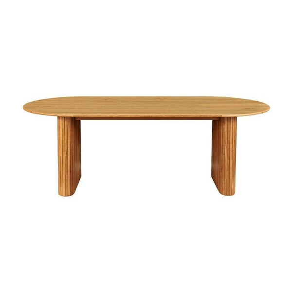Noir 220cm Oak Timber Wood Oval Dining Table Natural