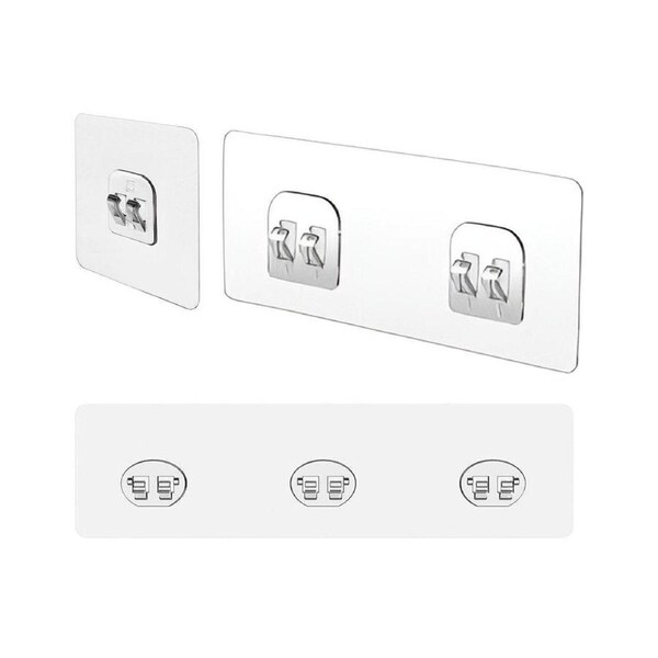 12PCS Transparent Seamless Hooks No Drill Toilet Wall Hooks Bathroom Hangers