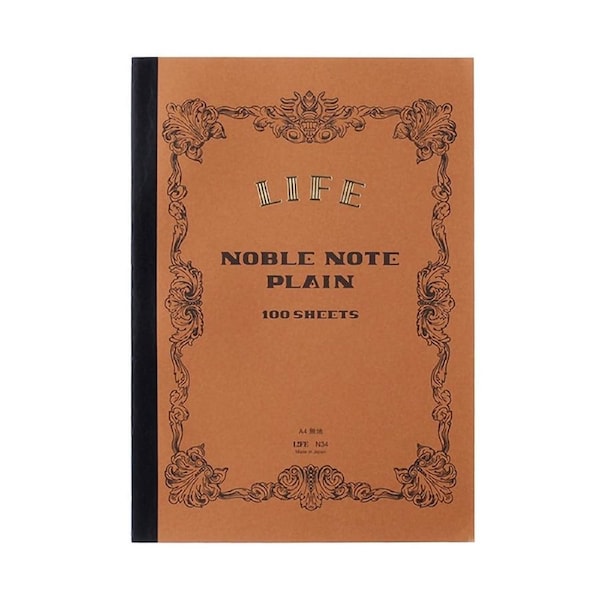 Life Stationery Noble Note A4 Notebook Plain Kraft