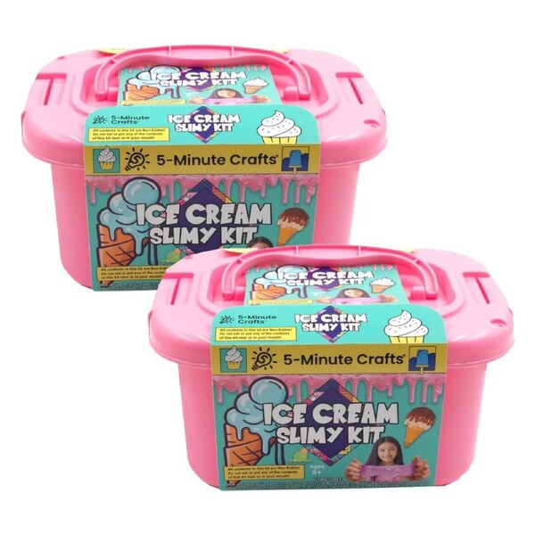 5 Minute Crafts Ice Cream Slimy Kit - 2 Pack - Create Eye-Popping Slime Ice Cream Cone Look-A-Likes