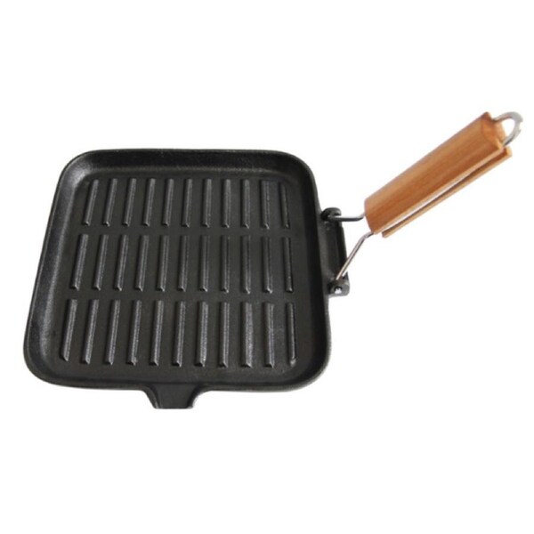 Wildtrak Cast Iron Skillet with Wooden Handle 24cm